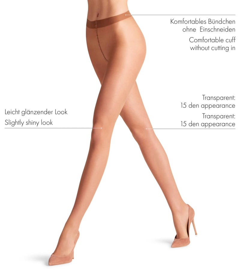 FALKE Women's Seidenglatt Tights, Ultra Sheer 15 Denier, Stockings for Women, Black (Black 3009), M, 1 Pair - Image 2